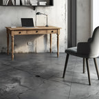 Wooden Writing Desk Turned Legs Three Drawer Classic Design