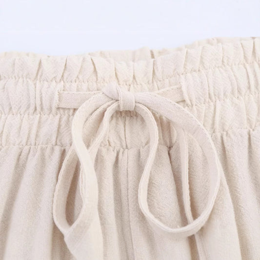 Holiday style printed neck hanging short skirt