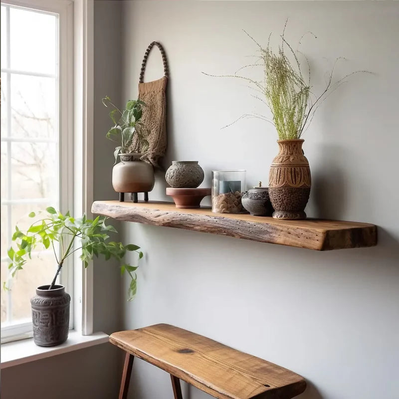 Floating Shelf Natural Edge Stylish Functional Spaces