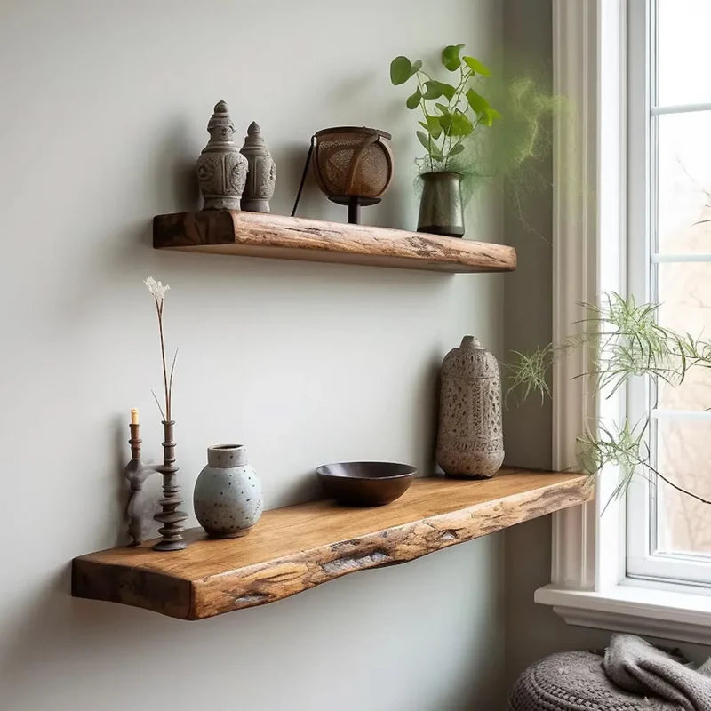 Floating Shelf Natural Edge Stylish Functional Spaces