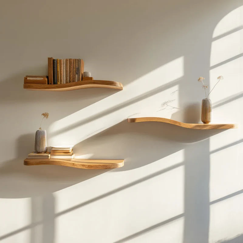 Minimalist Organic Floating Wall Shelf Decorative Accent