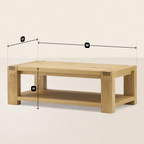 Square Modern Coffee Table with Open Storage Shelf