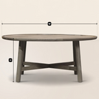 Timeless Round Coffee Table with Sturdy Cross Base for Modern Spaces