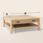 Square Coffee Table Modern Storage Accent Piece