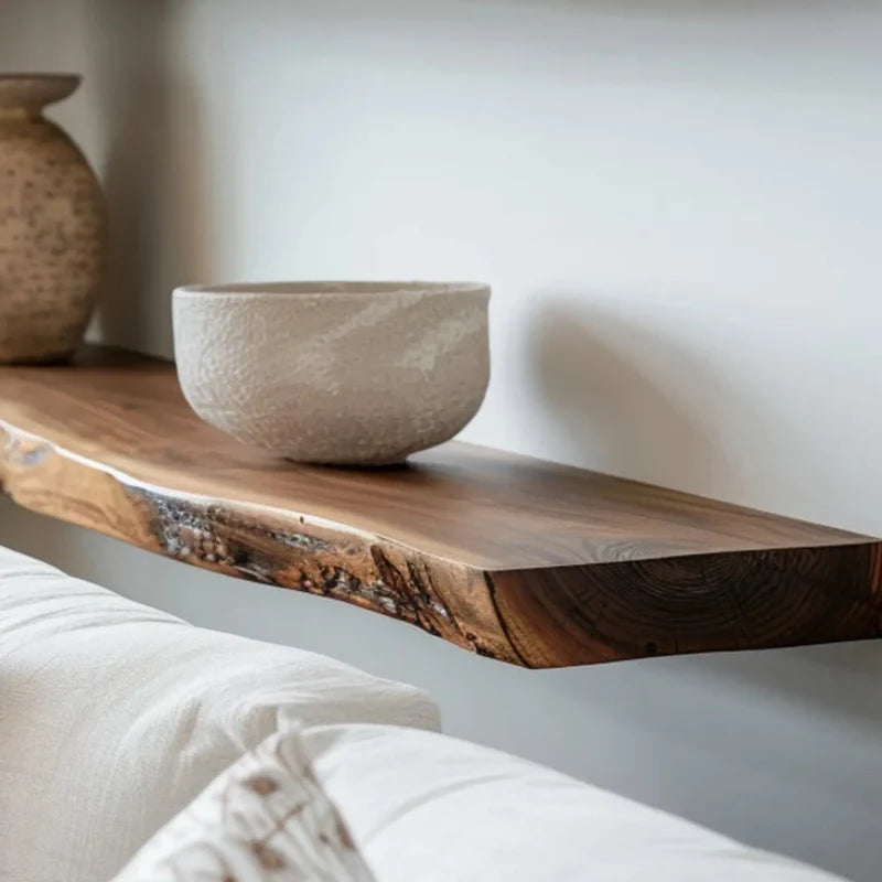 Organic Floating Shelf Stylish Wall Mounted Display