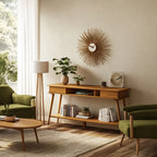Retro Console Table with Smart Storage for Stylish Living Spaces