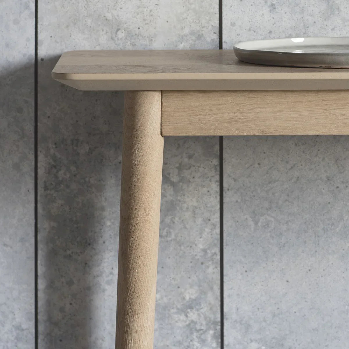 Scandinavian Console Table with tapered legs and slim design