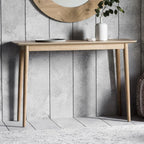 Scandinavian Console Table with tapered legs and slim design