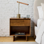 Sleek Urban Bedside Nightstand with spacious drawer and open shelf