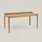 Smart Office Desk with built-in storage compartments and device slots in a modern workspace setting