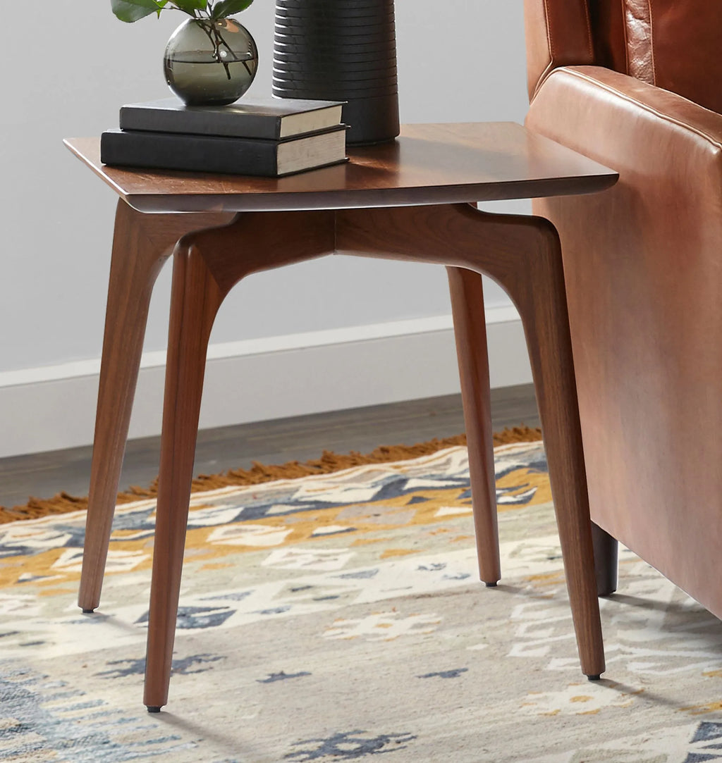 Timeless Mid-Century Modern Side Table with tapered legs.