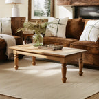 Traditional coffee table classic design turned legs spacious tabletop elegant accent