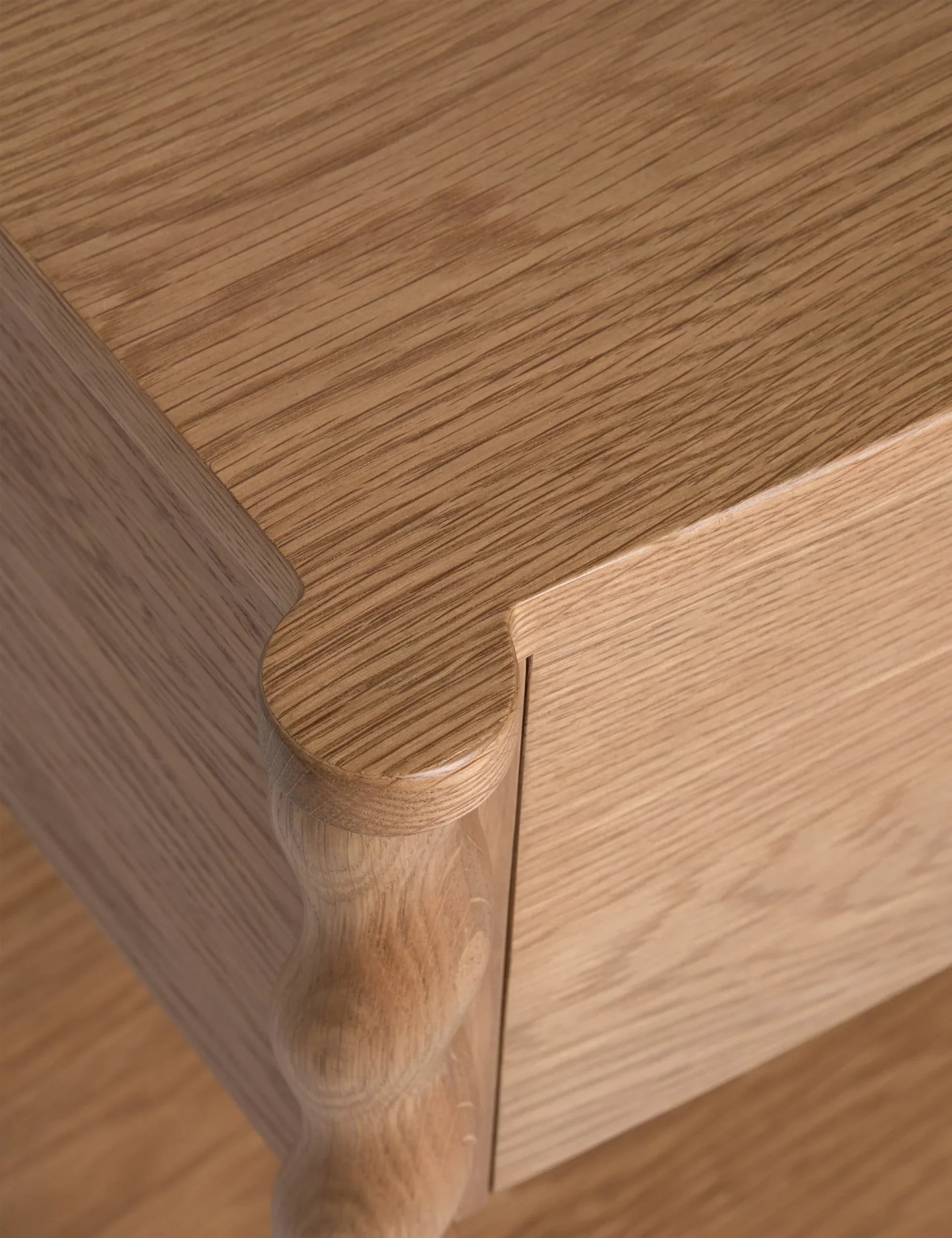 Twisted Leg Nightstand with storage drawer and open shelf
