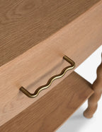Twisted Leg Nightstand with storage drawer and open shelf