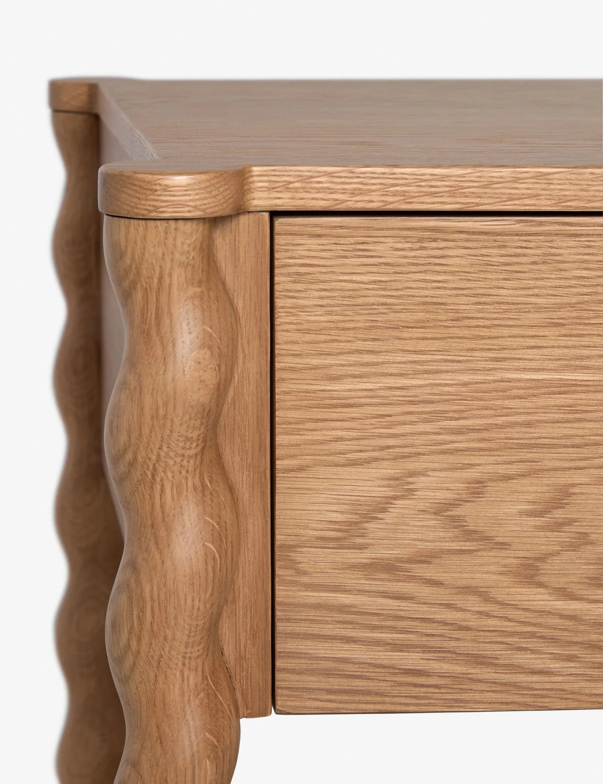 Twisted Leg Nightstand with storage drawer and open shelf