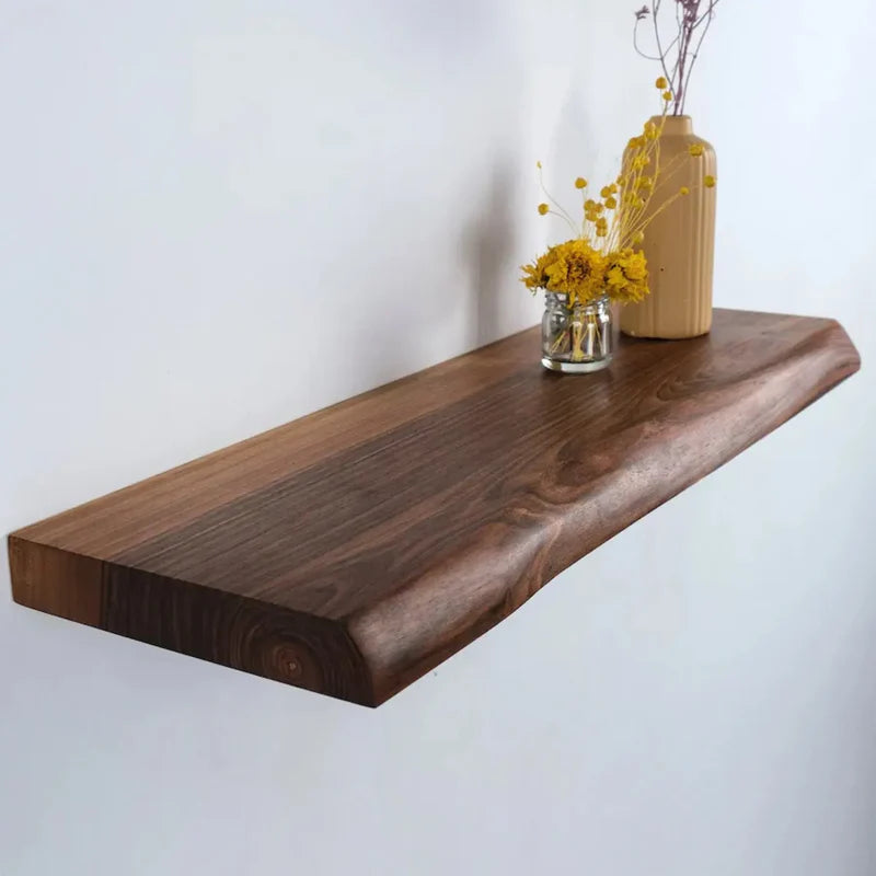 Wall Mounted Shelf Natural Edge Modern Decorative Storage
