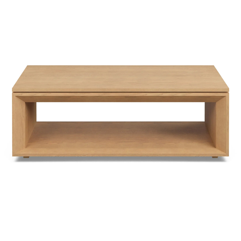 Wide Coffee Table with open storage shelf