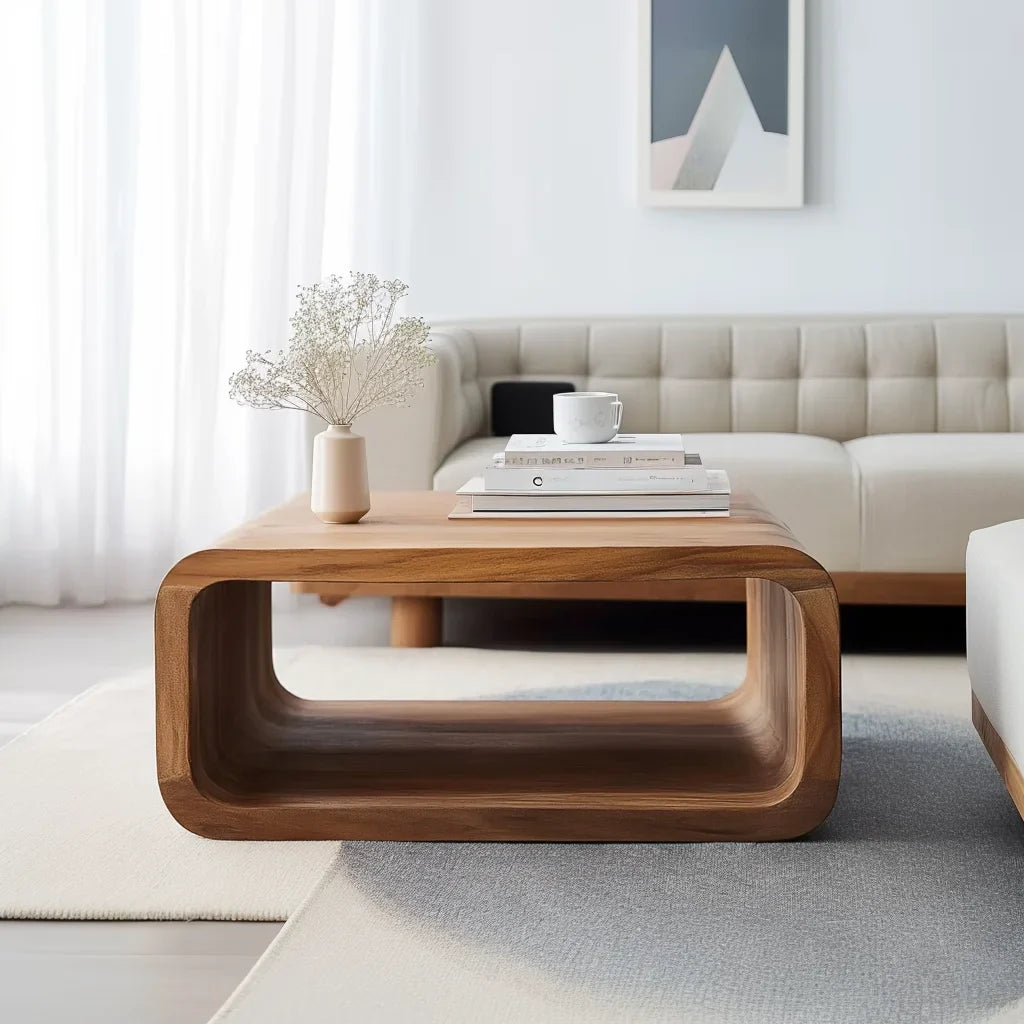 Zen Arc Coffee Table in modern minimalist living room interior