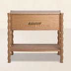 Twisted Leg Nightstand Elegant Design with Storage Drawer