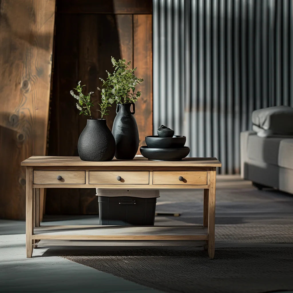 Wooden Console Table for Storage Display Home Decor